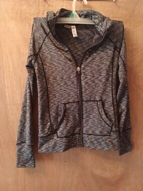 90 Degree By Relfex Jacket Women's Black & Gray Hooded Active Wear